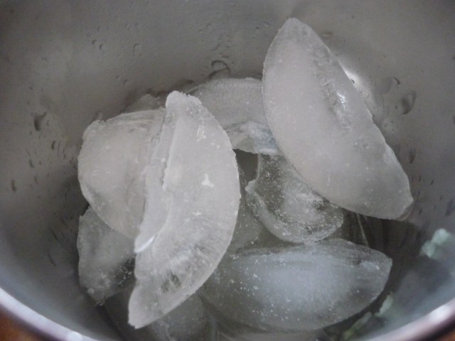 cocktail shaker with ice