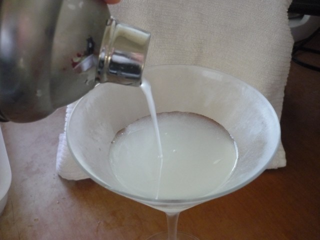 cocktail being poured